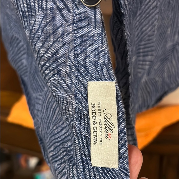 Rodd & Gunn Blue Casual Button Down Shirt. Large Linen - Picture 4 of 8